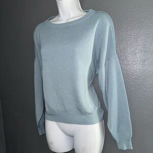 Boohoo women’s Dusty Blue Long Sleeve Knit Sweater size Medium